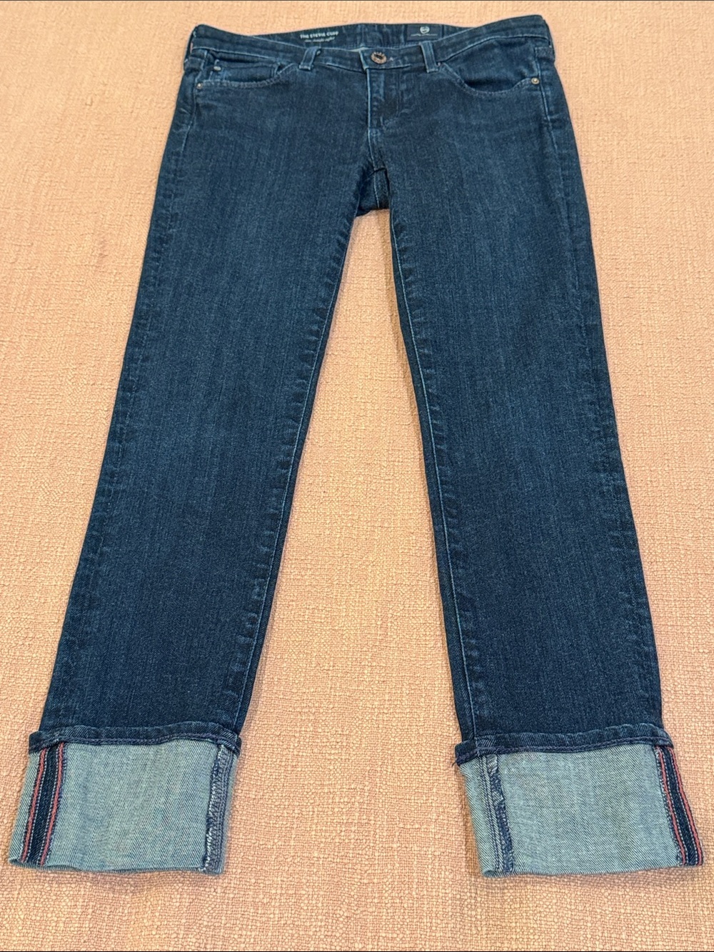 AG Adriano Goldschmied W28L26 Dark Blue Cuffed Ankle Jeans